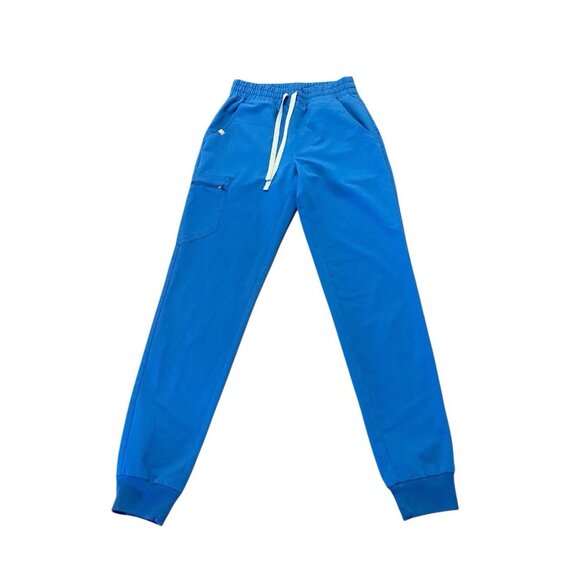 FIGS Zamora Jogger Scrub Pants Royal Blue Womens XS Tall Technical High Waisted - Picture 1 of 8